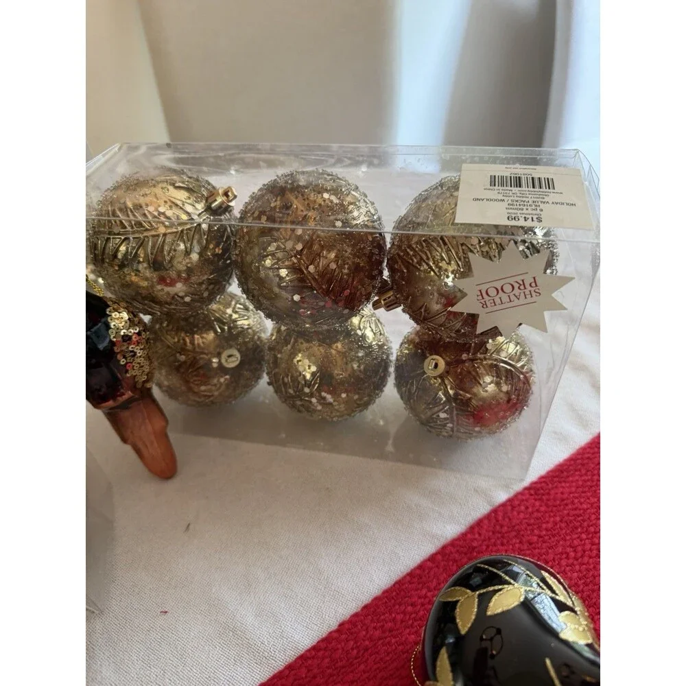 Christmas Hanging Ornaments Gold Black Silver Bauble Bell Star $5.50 ea $100 all